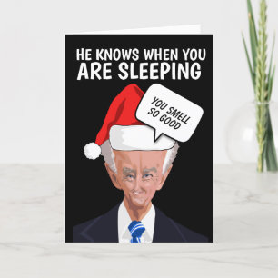 CREEPY JOE BIDEN SNIFF CHRISTMAS GREETCARD FEIERTAGSKARTE