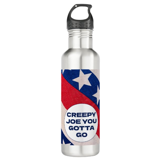 Creepy Joe You Gotta Go, Lass Brandon Funny Edelstahlflasche (Vorderseite)