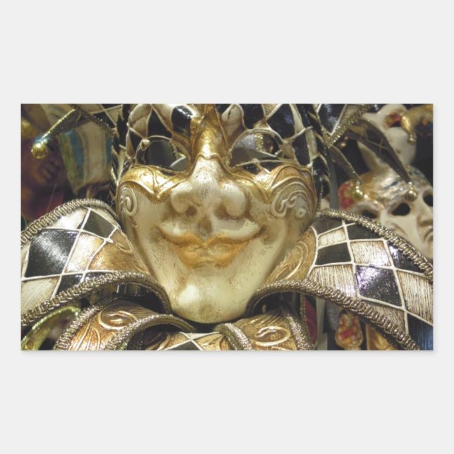 Creepy-Karneval-Maske Rechteckiger Aufkleber (Vorderseite)