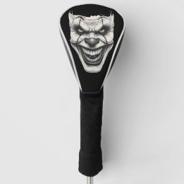 Creepy Killer Clown Smile Monochromatic Golf Headcover