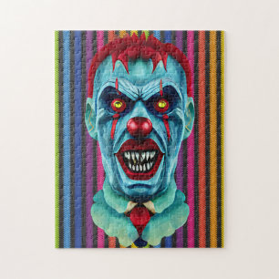 Creepy Killer Zombie Clown Horror Art Puzzle