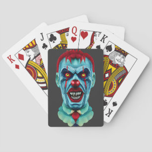Creepy Killer Zombie Clown Horror Art Spielkarten