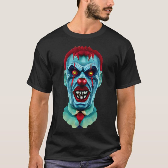 Creepy Killer Zombie Clown Horror Art T-Shirt (Vorderseite)
