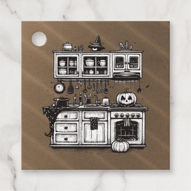 Creepy Kitchen Brautparty Geschenkanhänger (Vorderseite)