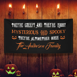 Creepy Kooky Halloween Spuk Haus Schwarz Banner