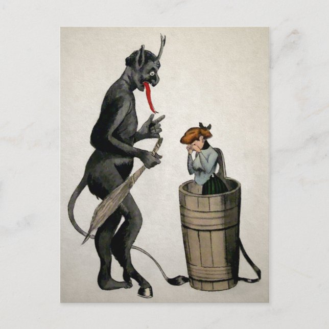 Creepy Krampus Postkarte (Vorderseite)