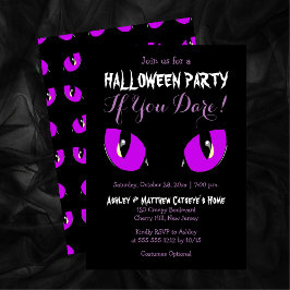 Creepy Lila Cat Eyes Halloween-Party wenn Sie es w Einladung