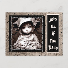 Creepy Little Child Big Eyes Halloween Postkarte