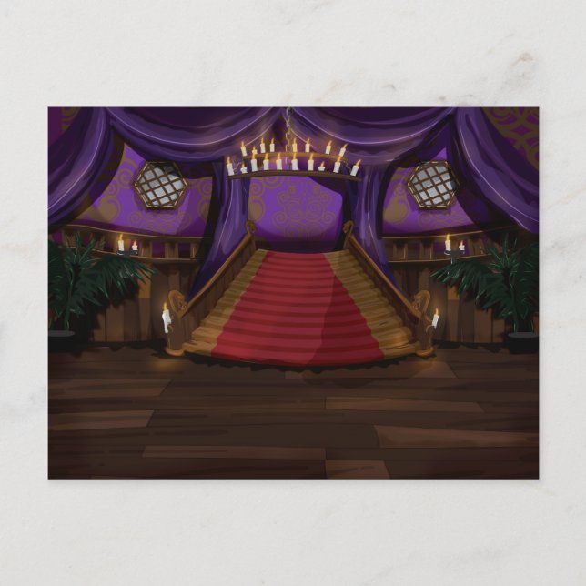 Creepy Mansion Treppe Postkarte (Vorderseite)