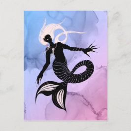 Creepy Mermaid Dark Fantasy Monster Goth Postkarte
