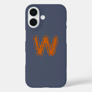 Creepy Monogram Clashing Orange auf Blue iPhone 16 Hülle