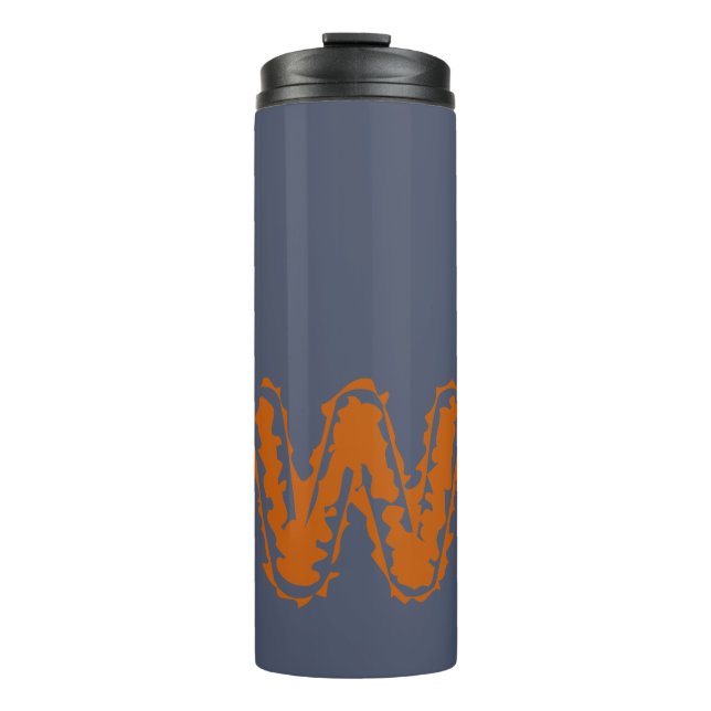 Creepy Monogram Clashing Orange auf Blue Thermosbecher (Vorderseite)