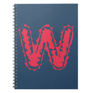 Creepy Monogram Clashing Red auf Blue Notizblock