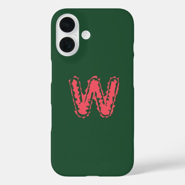 Creepy Monogram Clashpink auf Green Case-Mate iPhone Hülle (Rückseite)