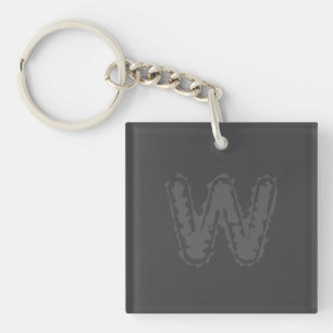 Creepy Monogram Gray on Gray Schlüsselanhänger