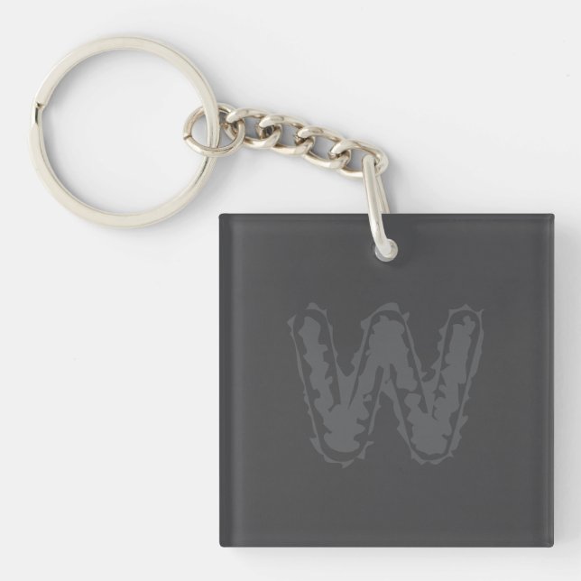 Creepy Monogram Gray on Gray Schlüsselanhänger (Vorderseite)