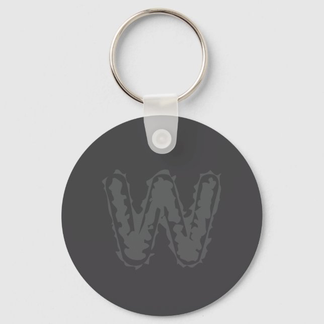 Creepy Monogram Gray on Gray Schlüsselanhänger (Vorderseite)