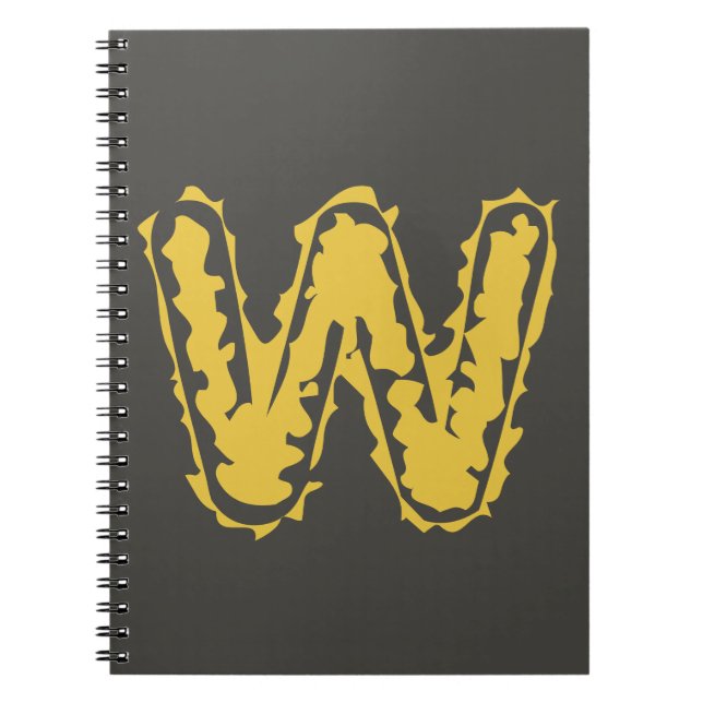 Creepy Monogram Moody Yellow on Dark Gray Notizblock (Vorderseite)