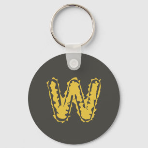 Creepy Monogram Moody Yellow on Dark Gray Schlüsselanhänger