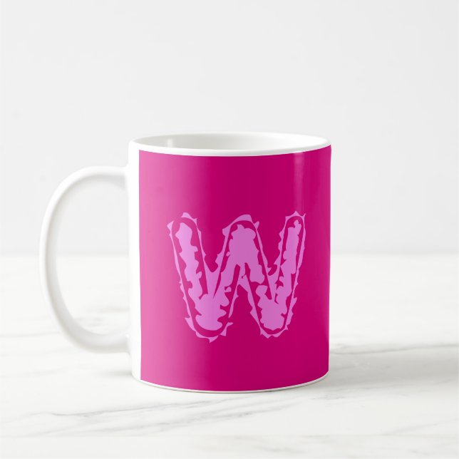 Creepy Monogram Pink auf Pink Kaffeetasse (Links)