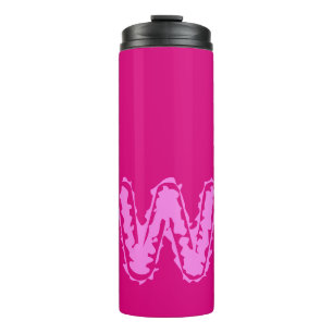 Creepy Monogram Pink auf Pink Thermosbecher