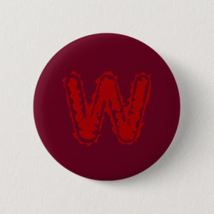 Creepy Monogram Red on Red Button