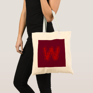 Creepy Monogram Red on Red Tragetasche