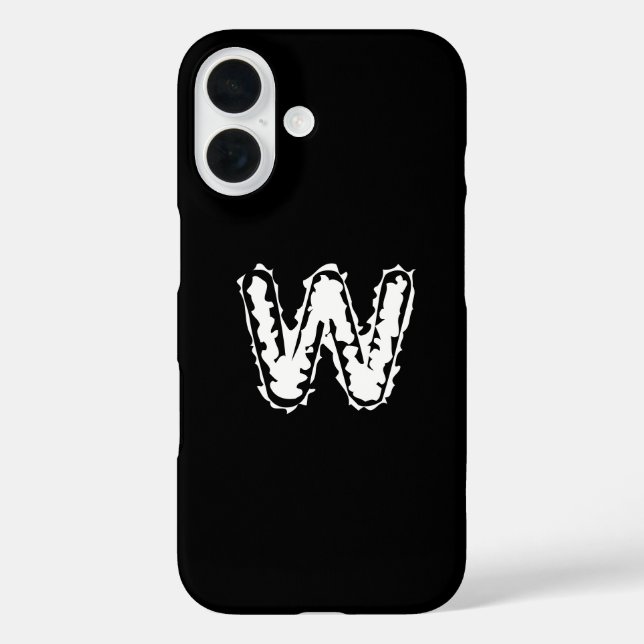 Creepy Monogram White auf Black Case-Mate iPhone Hülle (Rückseite)