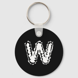 Creepy Monogram White auf Black Schlüsselanhänger