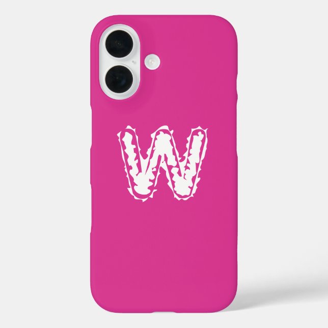 Creepy Monogram White on Pink Case-Mate iPhone Hülle (Rückseite)