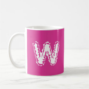 Creepy Monogram White on Pink Kaffeetasse