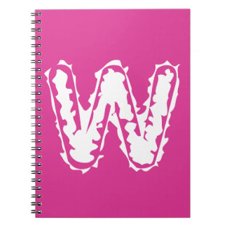Creepy Monogram White on Pink Notizblock