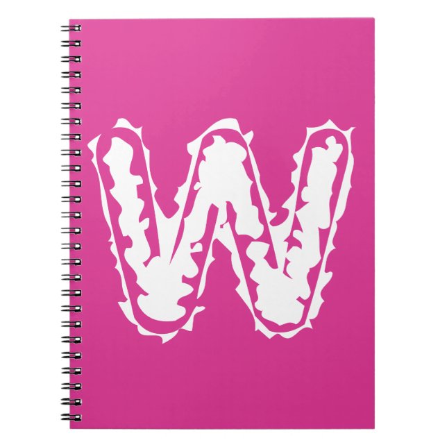 Creepy Monogram White on Pink Notizblock (Vorderseite)