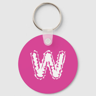 Creepy Monogram White on Pink Schlüsselanhänger