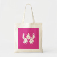 Creepy Monogram White on Pink