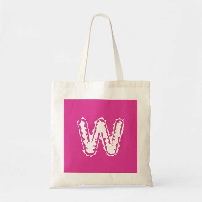 Creepy Monogram White on Pink Tragetasche (Vorne)