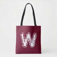Creepy Monogram White on Red