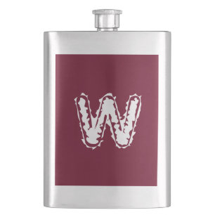 Creepy Monogram White on Red Flachmann
