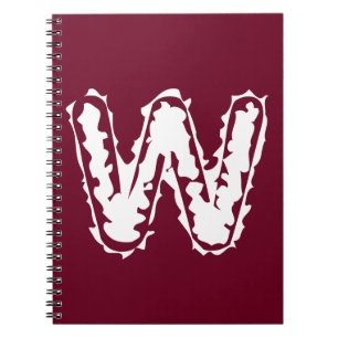 Creepy Monogram White on Red Notizblock