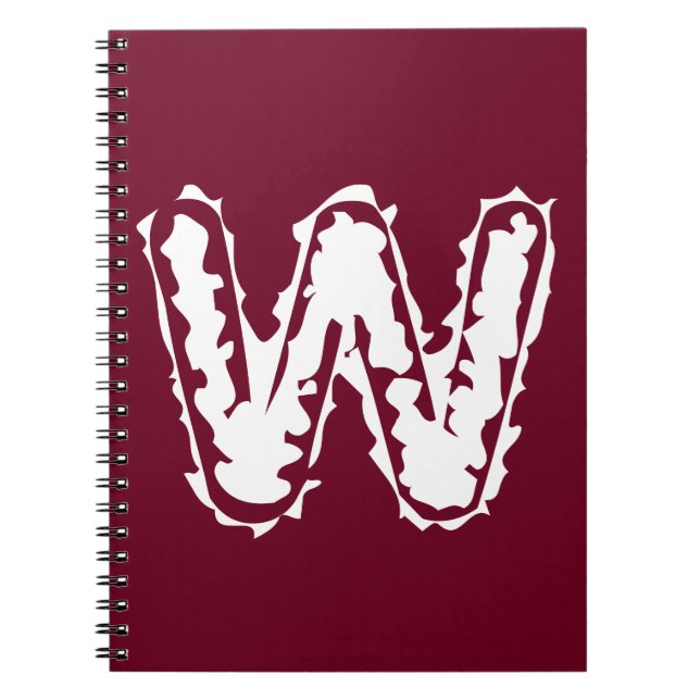 Creepy Monogram White on Red Notizblock (Vorderseite)