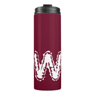 Creepy Monogram White on Red Thermosbecher
