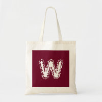 Creepy Monogram White on Red
