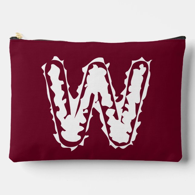 Creepy Monogram White on Red Zubehörtasche (Vorderseite)