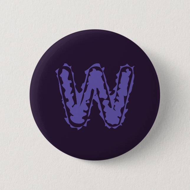 Creepy Monogramm Lila auf Lila Button (Vorderseite)