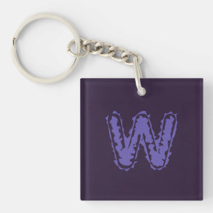 Creepy Monogramm Lila auf Lila Schlüsselanhänger