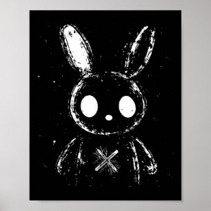 Creepy Niedlich Bunny Rabbit Alt Goth Grunge Horro Poster