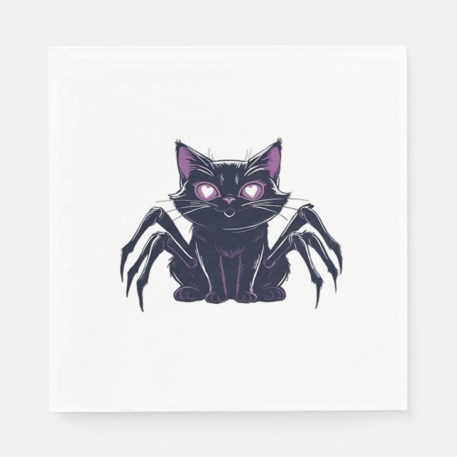 Creepy Niedlich Cat - Spider Legs & Heart Eyes Ove Serviette (Vorderseite)