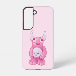 Creepy Niedlich Demon Pink Skull Pastel Goth Girl Samsung Galaxy Hülle