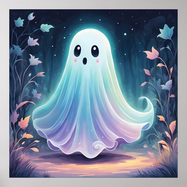Creepy Niedlich Ghost Art Poster (Vorne)