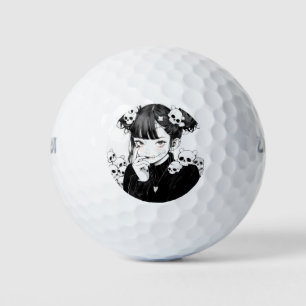 Creepy Niedlich Goth Manga Syle Skulls und Anime G Golfball